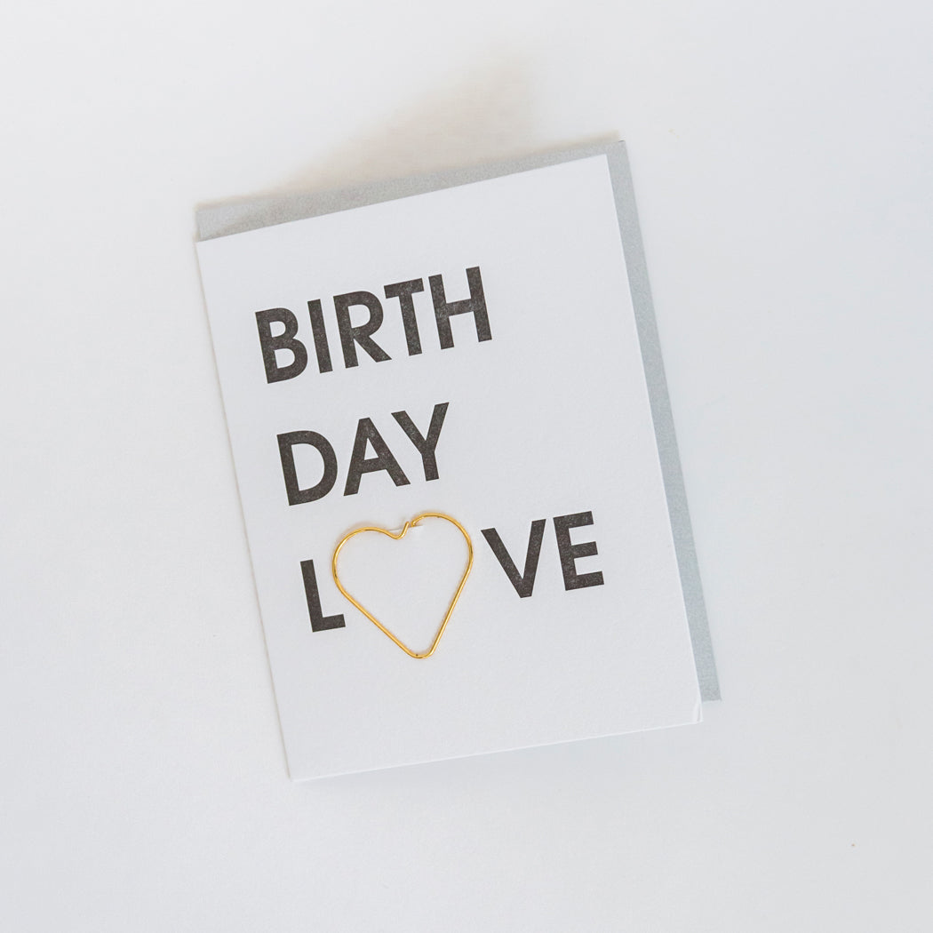 Birthday Love - Paper Clip Letterpress Card