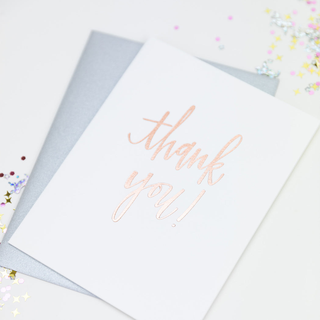 Thank You Rose Gold Foil - Letterpress Card