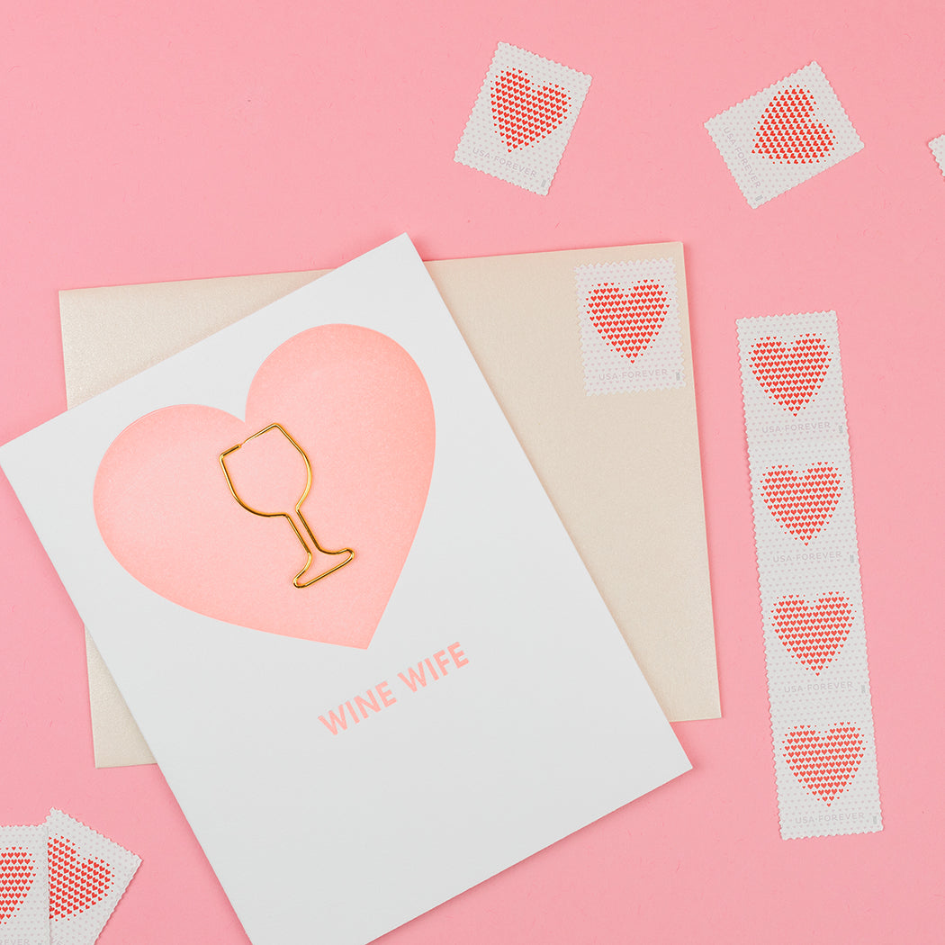 Wine Wife - Wine Paper Clip Letterpress Card