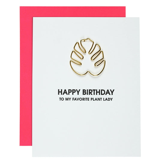 Happy Birthday Plant Lady - Paper Clip Letterpress Card