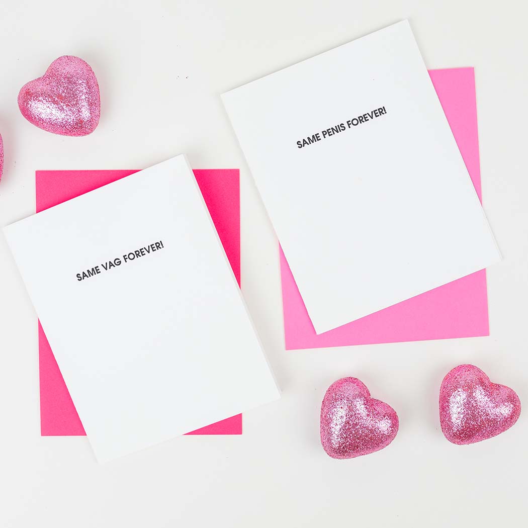 Same Vag Forever - Funny Engagement Letterpress Card