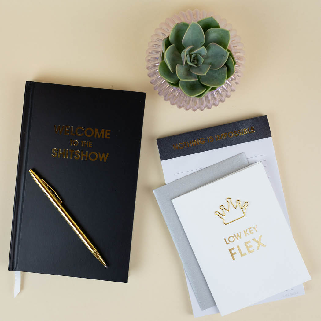 Low Key Flex - Crown Paper Clip Letterpress Card
