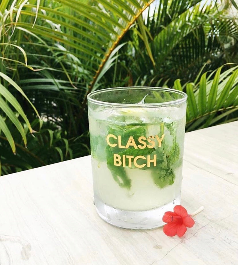 Chez Gagne Chez Gagné Classy Bitch Rocks Glass