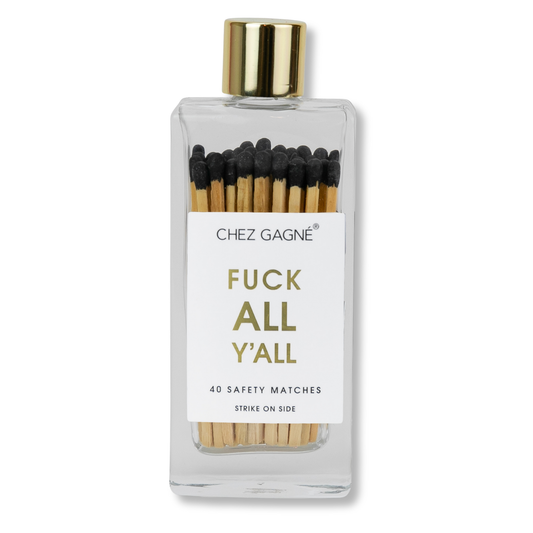 Fuck All Y'all - Glass Bottle Safety Matches - Black