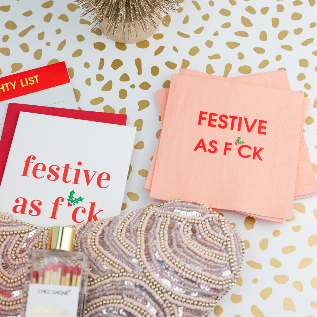 Festive As F*ck - Cocktail Napkins