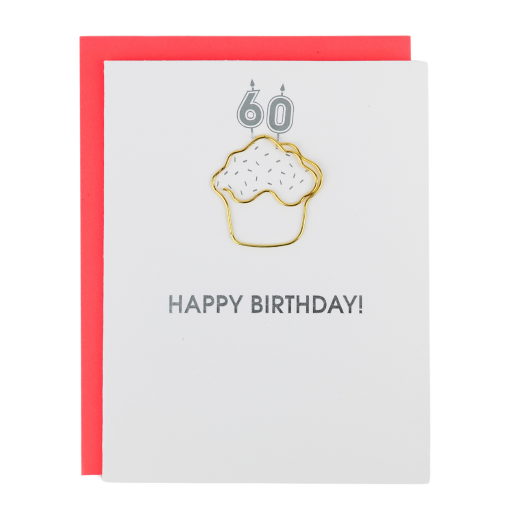 Happy Birthday Candles 60 - Paperclip Letterpress Card