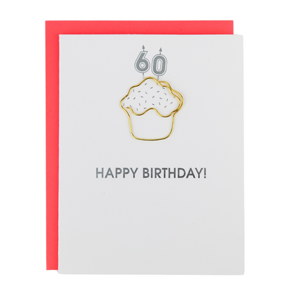 Happy Birthday Candles 60 - Paperclip Letterpress Card