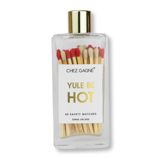 Yule Be Hot - Glass Bottle Safety Matches - Red/White Tips