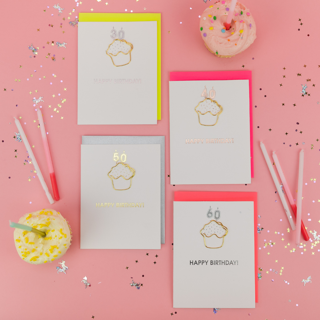 Happy Birthday Candles 30 - Paperclip Letterpress Card