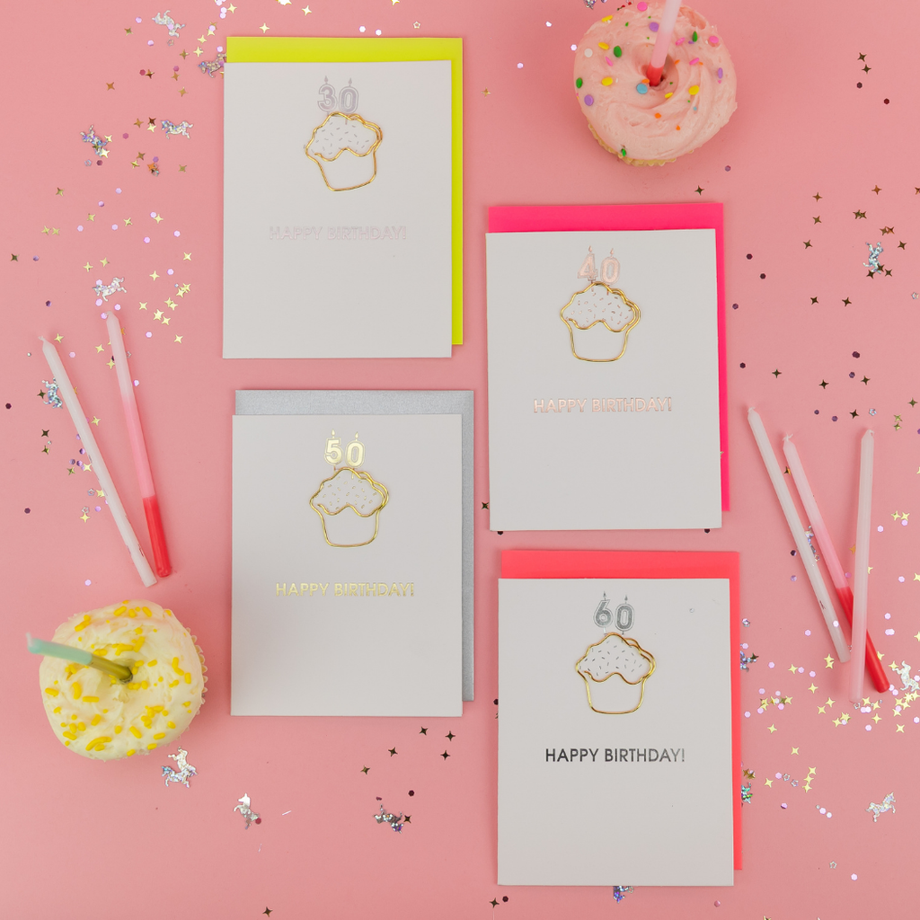 Happy Birthday Candles 60 - Paperclip Letterpress Card