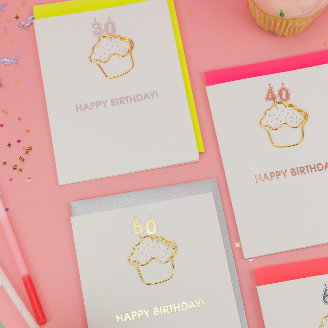 Happy Birthday Candles 30 - Paperclip Letterpress Card