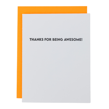 Thanks For Being Awesome - Thank You Letterpress Card