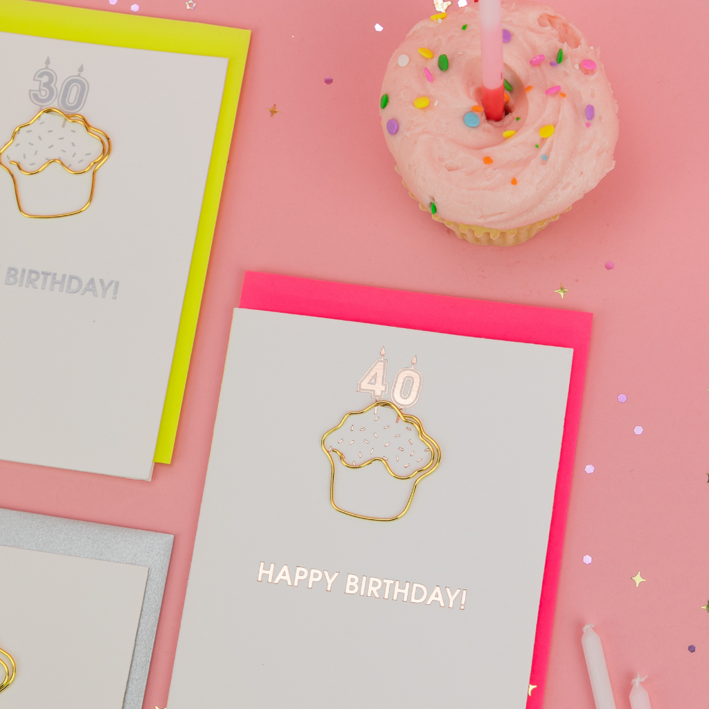 Happy Birthday Candles 30 - Paperclip Letterpress Card