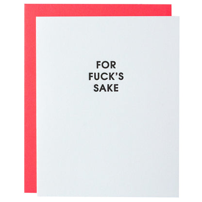 For Fuck's Sake - Letterpress Card