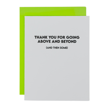 Thank You For Going Above & Beyond - Thank You Card