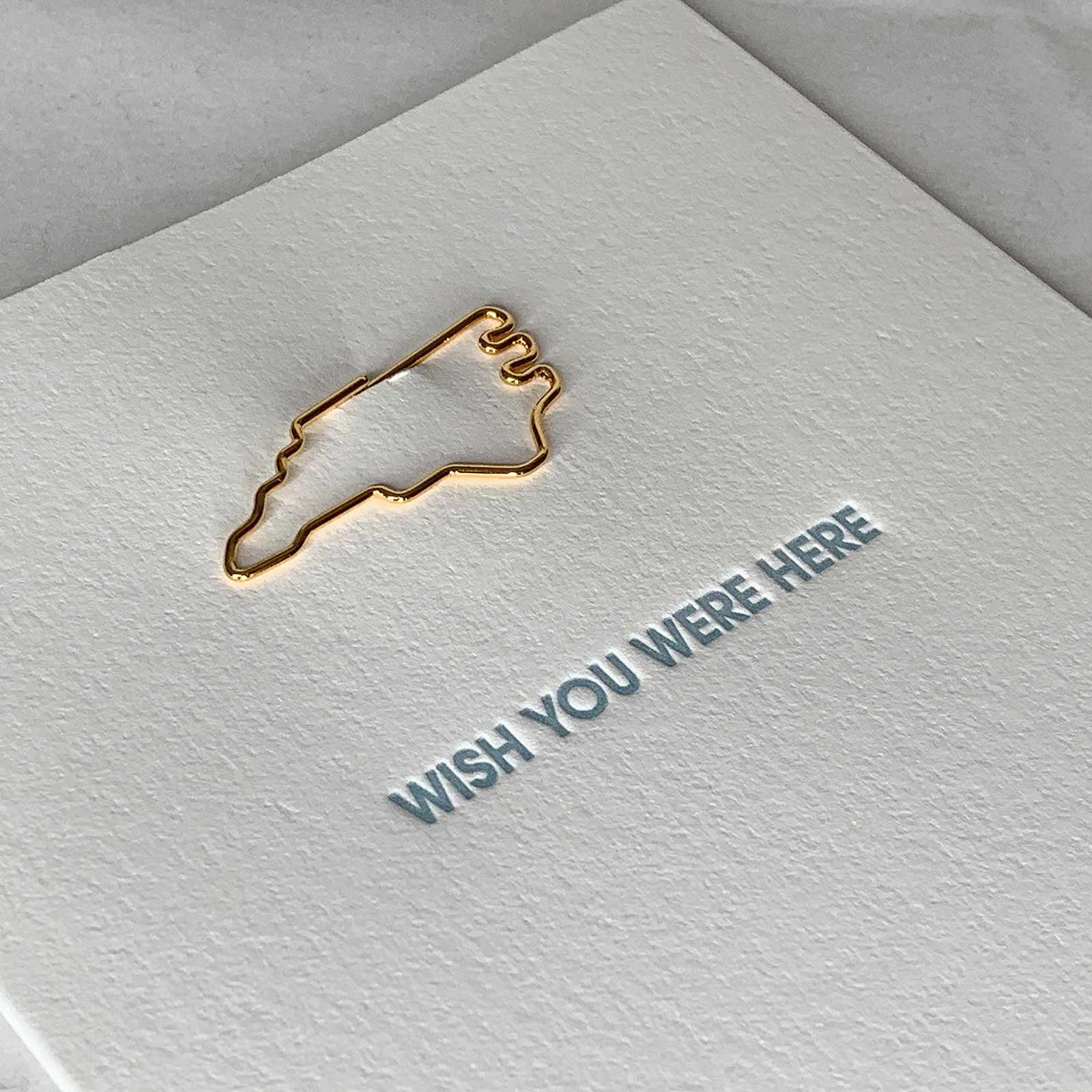 Wish You Were Here North Carolina - Paper Clip Letterpress Card