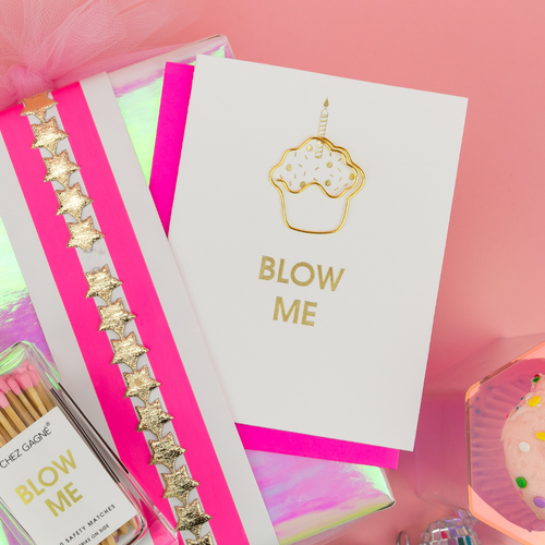 Blow Me - Paperclip Letterpress Card