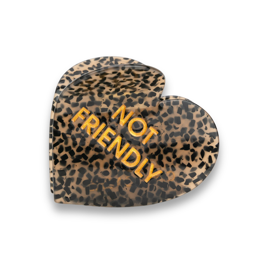 Not Friendly - Heart - Acetate Hair Claw Clip
