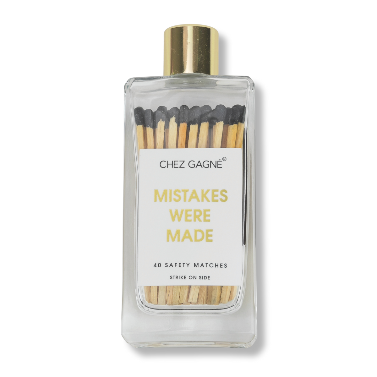Mistakes Were Made - Glass Bottle Matches - Black