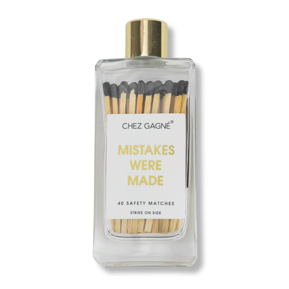 Mistakes Were Made - Glass Bottle Matches - Black