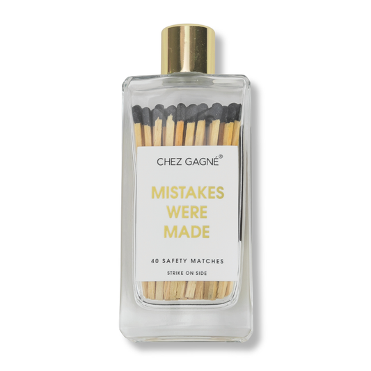 Mistakes Were Made - Glass Bottle Matches - Black