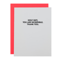 Holy Shit You Are Incredible - Funny Thank You Card