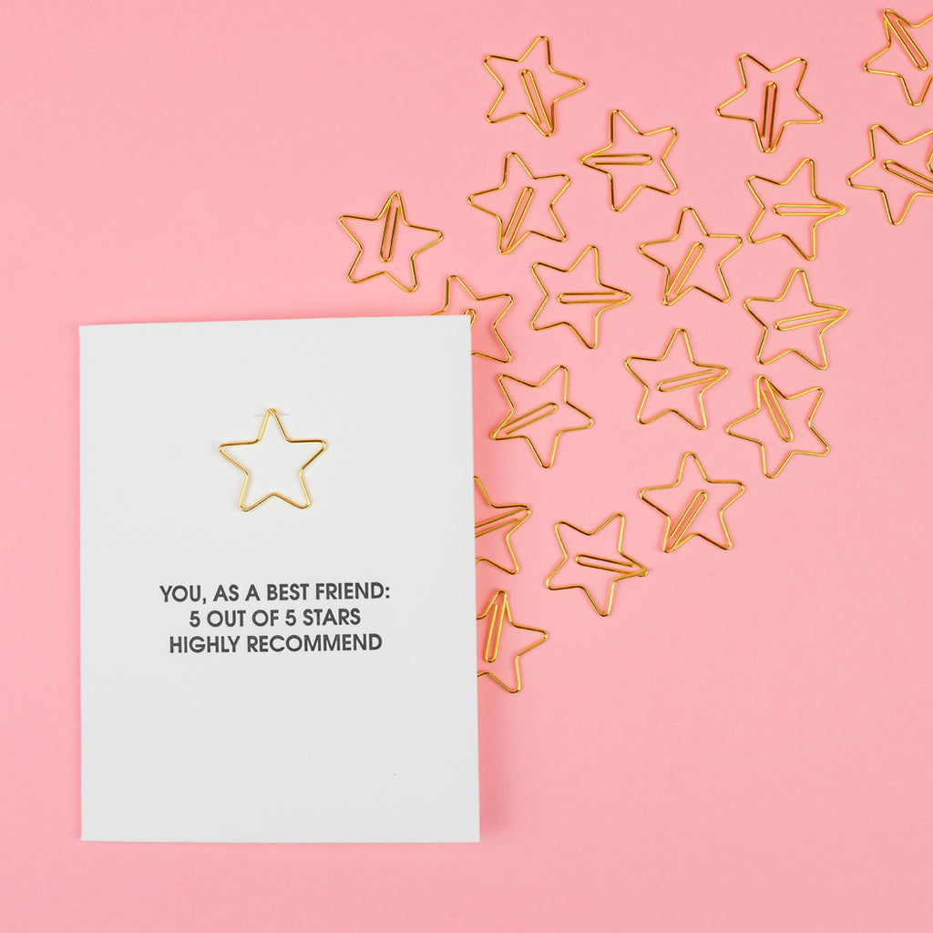 You, as a Best Friend 5 out of 5 Stars. Highly Recommend - Paper Clip Letterpress Card
