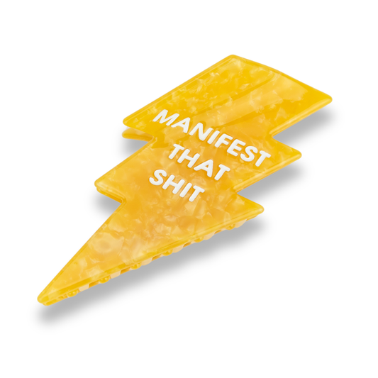 Manifest That Shit - Lightning Bolt - Acetate Hair Claw Clip