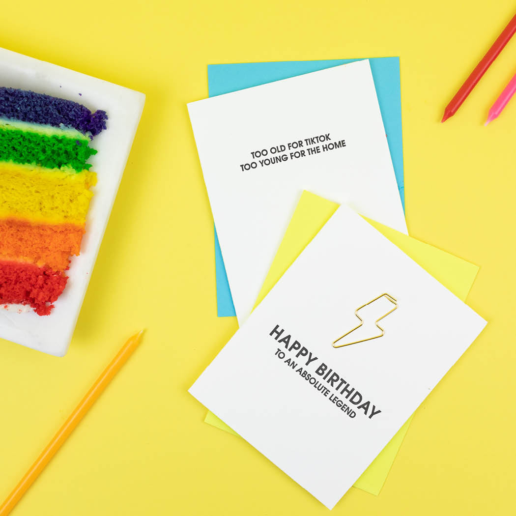 Happy Birthday To An Absolute Legend - Birthday Paper Clip Letterpress Card