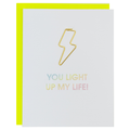 You Light Up My Life! - Lightning Bolt Paper Clip Letterpress Card