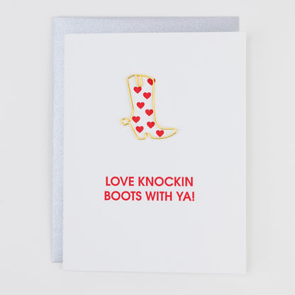 Love Knockin' Boots With Ya - Paper Clip Letterpress Card