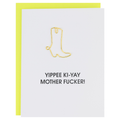 Yippee Ki-Yay Mother Fucker- Paper Clip Letterpress Card
