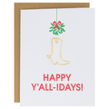 Happy Y'all-idays - Paper Clip Letterpress Card