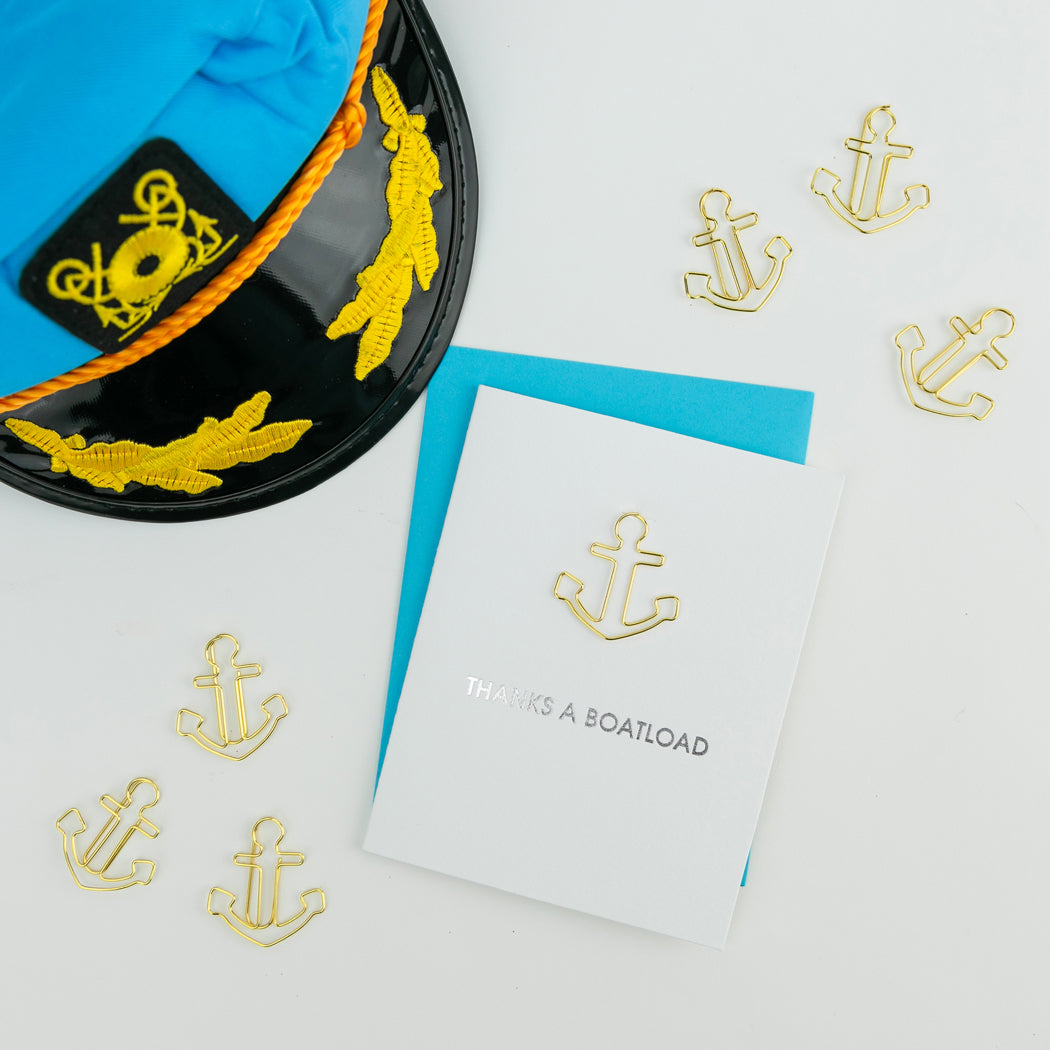 Thanks A Boatload - Paper Clip Letterpress Card