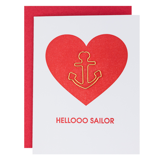 Hellooo Sailor - Paper Clip Letterpress Card