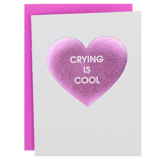 Crying Is Cool - Heart - Letterpress Card