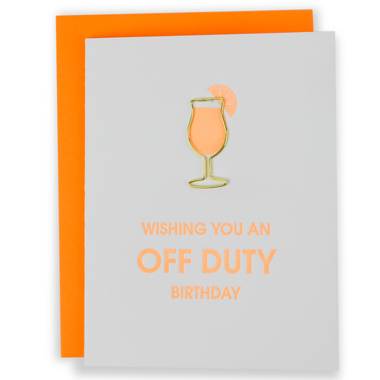 Off Duty Birthday - Paperclip Letterpress Card