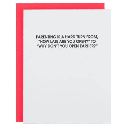 Parenting Hard Turn - Letterpress Card