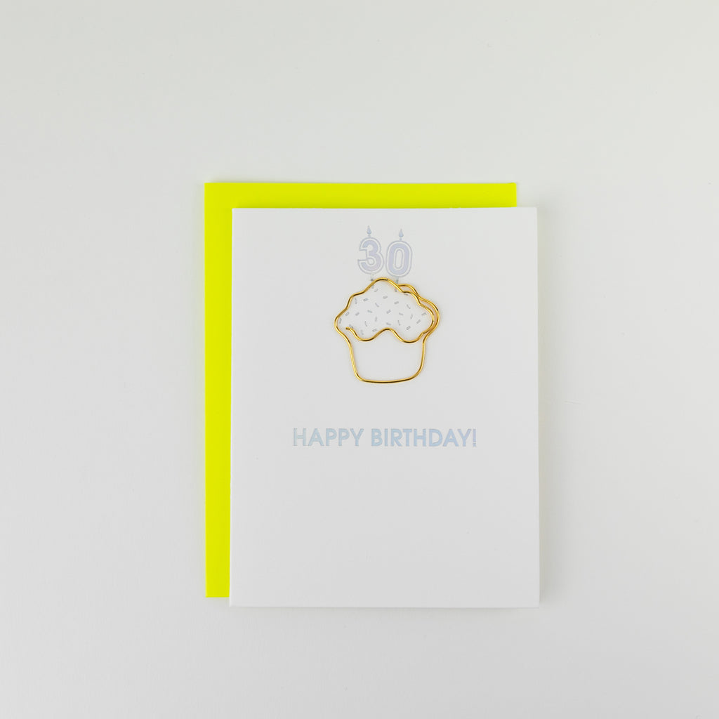 Happy Birthday Candles 30 - Paperclip Letterpress Card