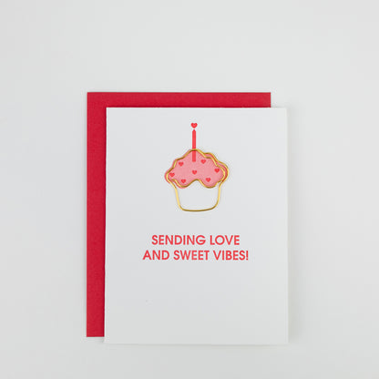 Sending Love and Sweet Vibes - Paperclip Letterpress Card