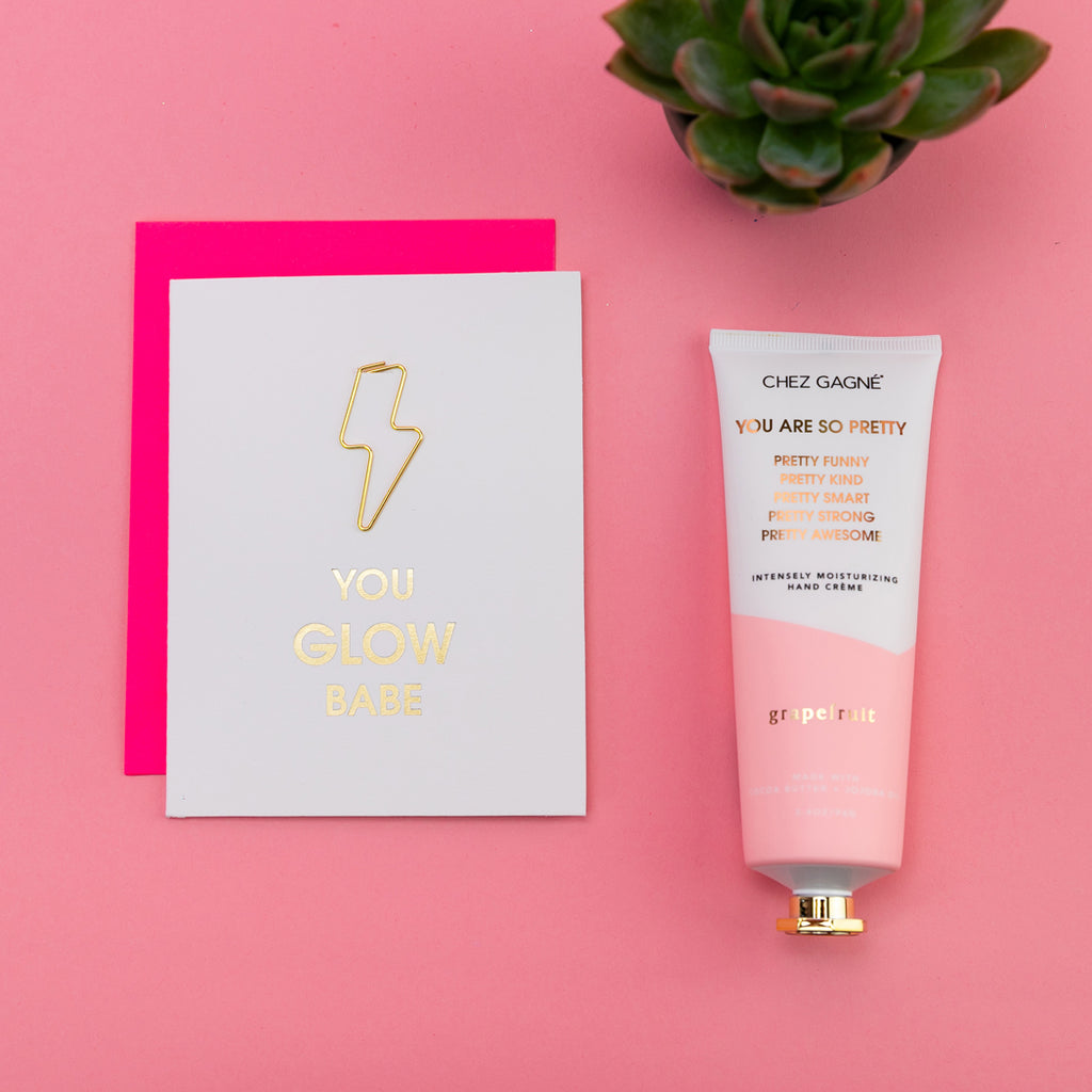 You Glow Babe - Paperclip Letterpress Card