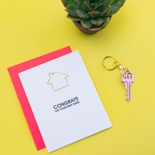 Congrats On Your New Digs - Paperclip Letterpress Card