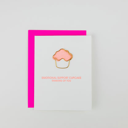 Emotional Support Cupcake - Paperclip Letterpress Card
