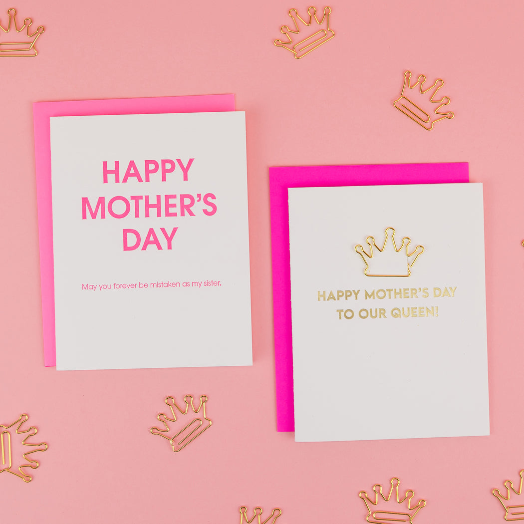 Happy Mother's Day to our Queen - Mom's Day Card - Crown Paper Clip Card