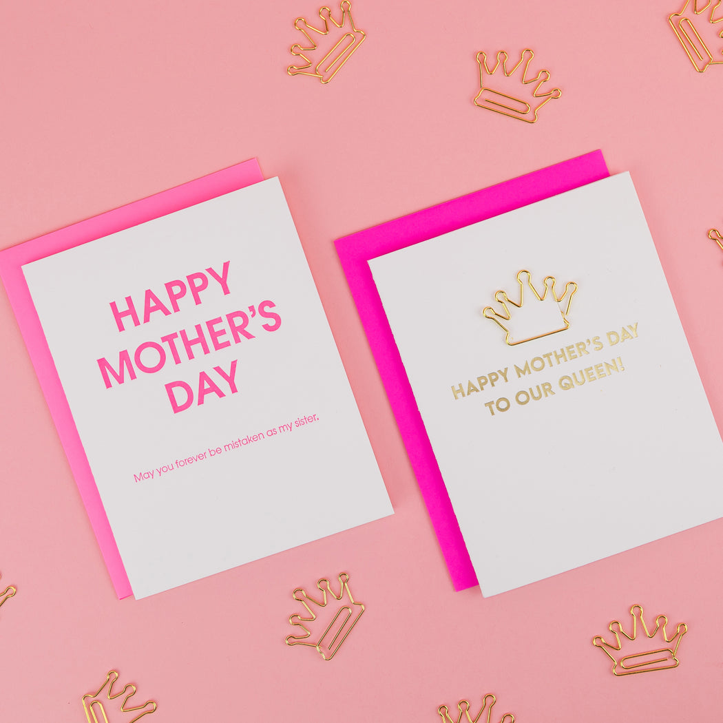 Happy Mother's Day to our Queen - Mom's Day Card - Crown Paper Clip Card