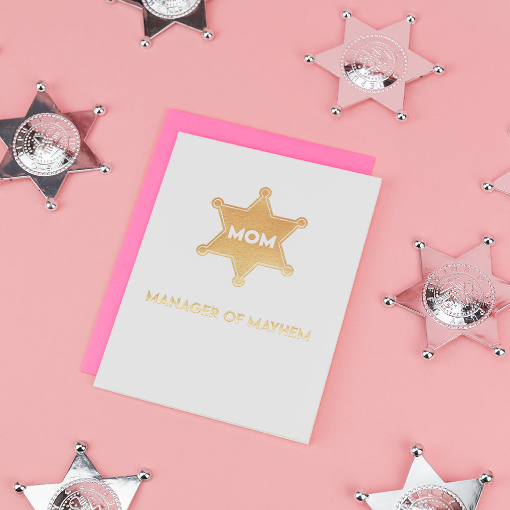MOM: Manager of Mayhem - Mother's Day Letterpress Card