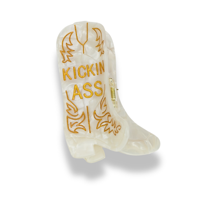 Kickin' Ass - Cowboy Boot - Acetate Hair Claw Clip