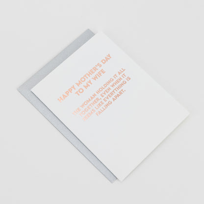 Happy Mother's Day to my Wife (woman keeping it all together) - Mother's Day Card