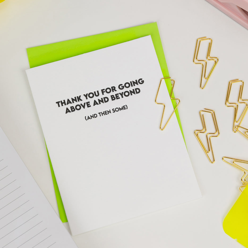 Thank You For Going Above & Beyond - Thank You Card