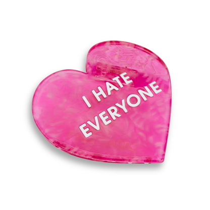 I Hate Everyone - Heart - Acetate Hair Claw Clip